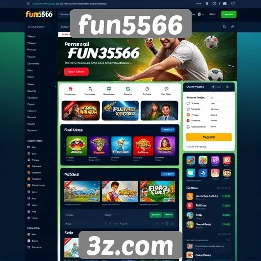 Interface do usuário do site fun5566 em foco